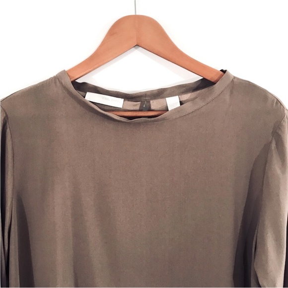 SIBEL SARAL Silk Brown Long Sleeve Relaxed Fit Top - Picture 4 of 8